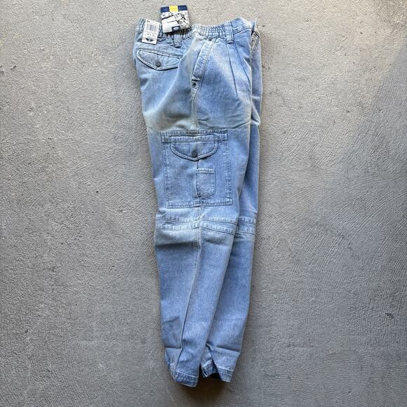 Deadstock 90s Dockers Jeans Mens 29x30 Pleated Denim Levis Cargo Tapered Vintage - Picture 15 of 16